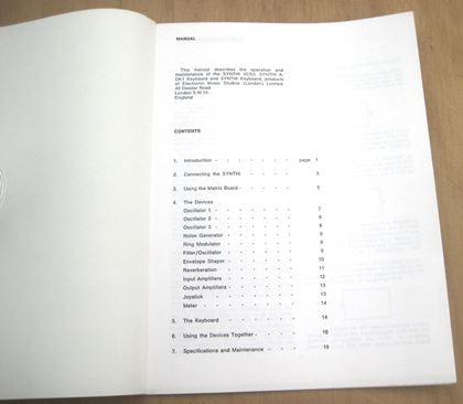 Ems-Original Synthi A MkI manual, 23pp